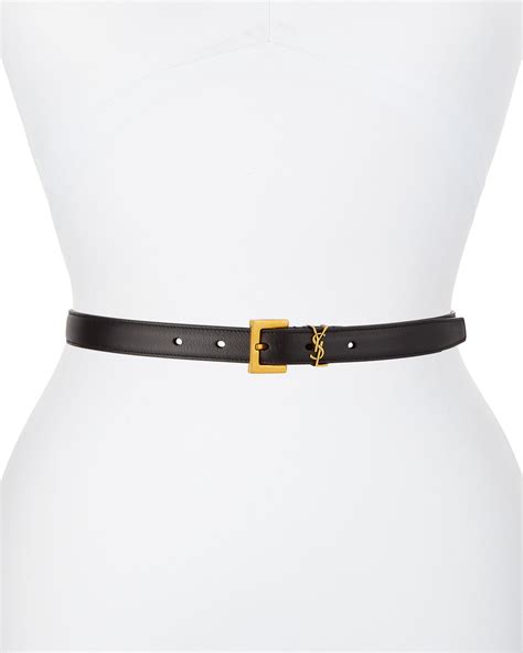 ysl embellished buckle belt|YSL monogram leather belt.